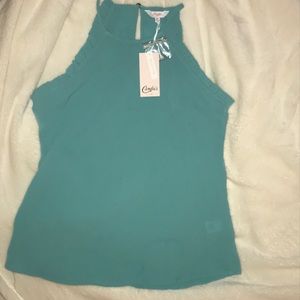 NWT Juniors Candie’s teal tank top. Size XS
